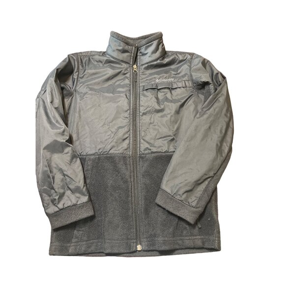 Columbia Boys Black Fleece Lined Full Zip Jacket Size M 10/12 - Picture 1 of 5